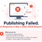 Publishing failed: invalid JSON response
