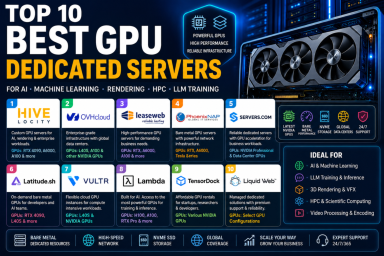 Top 10 Best GPU Dedicated Servers in 2026 — Tested, Ranked & Compared