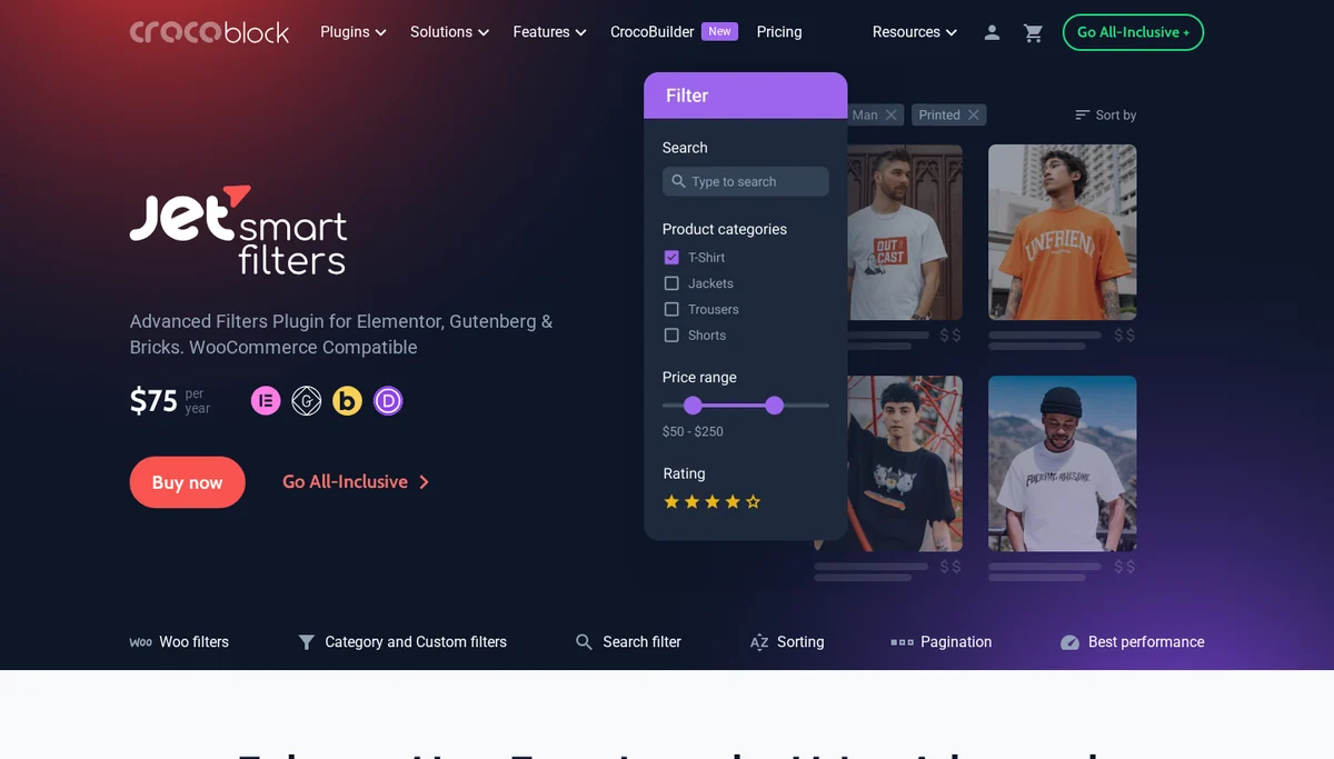 Crocoblock JetSmartFilters AJAX filter plugin for WooCommerce