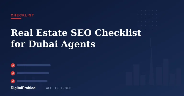 Real estate SEO checklist for Dubai agents