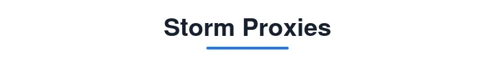 Storm Proxies